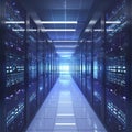 Network security Computer racks in a high tech data center Royalty Free Stock Photo