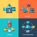 Network security, data protection vector concepts set Royalty Free Stock Photo