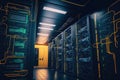Network Security Server Room Data Center Computer Racks for Mining Cryptocurrency Royalty Free Stock Photo