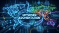 Network Segmentation Concept with Global Map and Digital Interface for Cybersecurity and IT Infrastructure Royalty Free Stock Photo