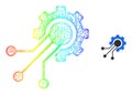 Network Sensor Cog Web Mesh Icon with Spectral Gradient Royalty Free Stock Photo