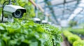 A network of sensors and cameras installed throughout an aquaponics farm providing realtime data and surveillance to