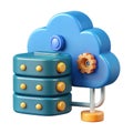 Network server, cloud storage, database backup icon. Remote server service, hosting datacenter, compute and connection Royalty Free Stock Photo