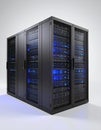 Network Server Cluster in a Modern Data Center Royalty Free Stock Photo