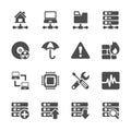 Network and server icon set, vector eps10. Royalty Free Stock Photo