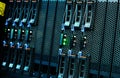 Network server mount on rack in data room Royalty Free Stock Photo