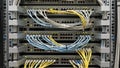 Network Server Racks Filled With Cables And Ethernet Switches technology computer Royalty Free Stock Photo