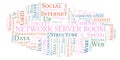 Network Server Room word cloud. Royalty Free Stock Photo