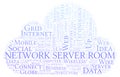 Network Server Room word cloud. Royalty Free Stock Photo