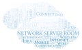 Network Server Room word cloud. Royalty Free Stock Photo