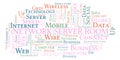 Network Server Room word cloud. Royalty Free Stock Photo