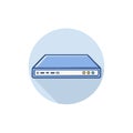 Network Server Router Device on Blue Circle - Connectivity Equipment Icon Graphic Royalty Free Stock Photo