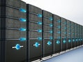 Network servers. 3D illustration. Royalty Free Stock Photo