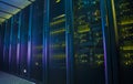 Network servers in a data center. Royalty Free Stock Photo
