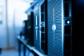 Network servers in data room Royalty Free Stock Photo