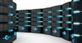 Network servers isolated on white background. 3D illustration Royalty Free Stock Photo