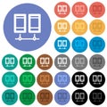 Network servers outline round flat multi colored icons Royalty Free Stock Photo