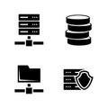 Network servers. Simple Related Vector Icons Royalty Free Stock Photo