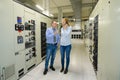 network service engineer in server room Royalty Free Stock Photo