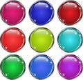 Network set of glass buttons Royalty Free Stock Photo