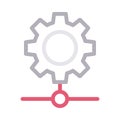 Network setting vector color line icon