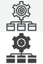 Network settings line and solid vector icon set Royalty Free Stock Photo