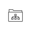 Network shared folder line icon