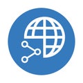Network, shared, web icon. Blue color design