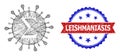 Network Sigma Coronavirus Mesh and Scratched Bicolor Leishmaniasis Stamp