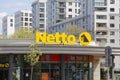 Network sign Netto on the top of the store