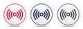 Network signal icon crystal flat round button set illustration design Royalty Free Stock Photo