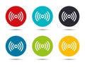 Network signal icon flat round button set illustration design Royalty Free Stock Photo