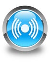 Network signal icon glossy cyan blue round button Royalty Free Stock Photo