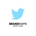 Network, Social, Twitter Business Logo Template. Flat Color