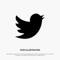 Network, Social, Twitter solid Glyph Icon vector