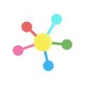 Network social vector connection media circle concept connect flat social web symbol