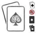 Network Spade Gambling Cards Vector Mesh