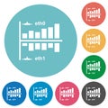 Network statistics flat round icons Royalty Free Stock Photo