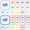 Network statistics outlined flat color icons