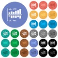 Network statistics round flat multi colored icons Royalty Free Stock Photo