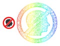 Network Stop Human Mesh Icon with Spectral Gradient