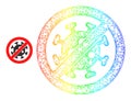 Network Stop Virus Mesh Icon with Spectrum Gradient Royalty Free Stock Photo