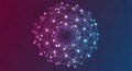 A network structure composed of interconnected points forms a circular shape i Royalty Free Stock Photo