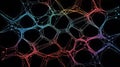 Network structure forming colorful connected cells on dark background Royalty Free Stock Photo