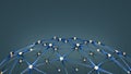 Network structure with glowing nodes 3D render illustration Royalty Free Stock Photo
