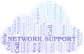 Network Support word cloud vector made with text only.