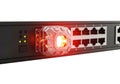 Network switch with active port light Royalty Free Stock Photo