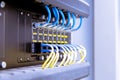 Network switch and ethernet cables,Data Center Concept Royalty Free Stock Photo