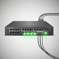 A network switch featuring multiple Ethernet ports on the front panel Royalty Free Stock Photo