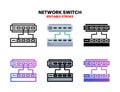 Network switch icon set with different style